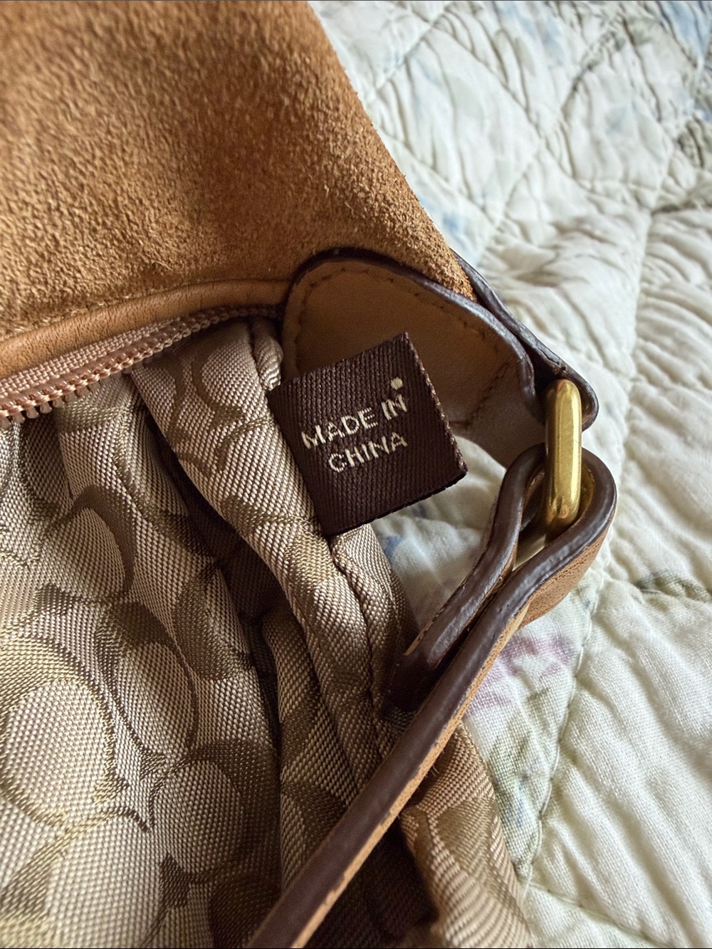 Coach Suede Vintage Demi Hobo Shoulder Bag Y2K - Picture 13 of 16